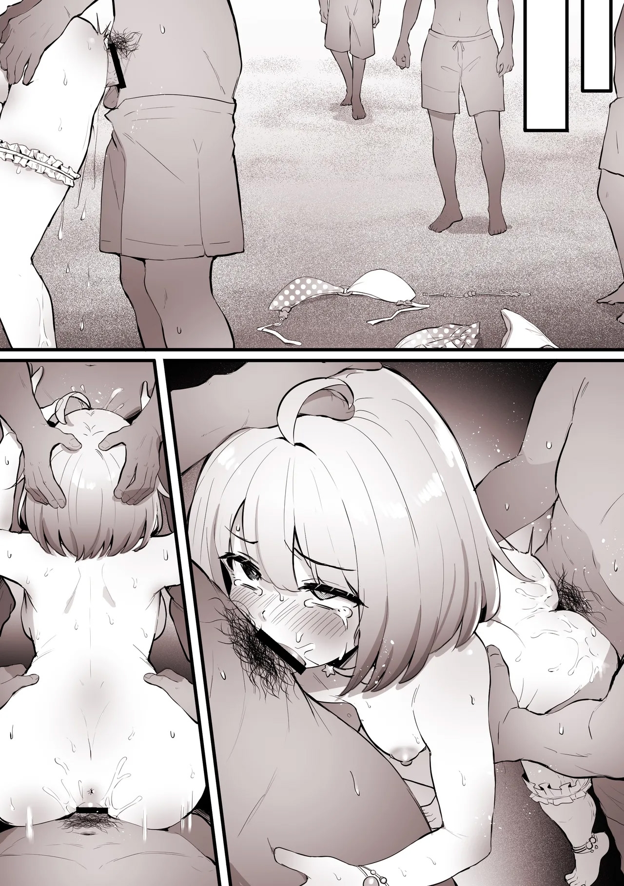 海で周りの人に見られながら、ナンパ師達にえっちされちゃう ル〇ナ-1280x - Page 9