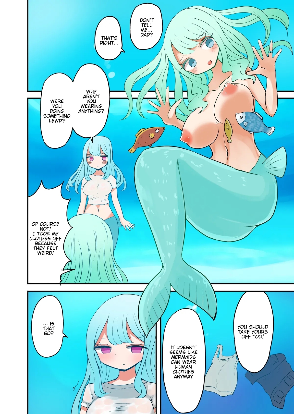 Father and son turned into mermaids 8