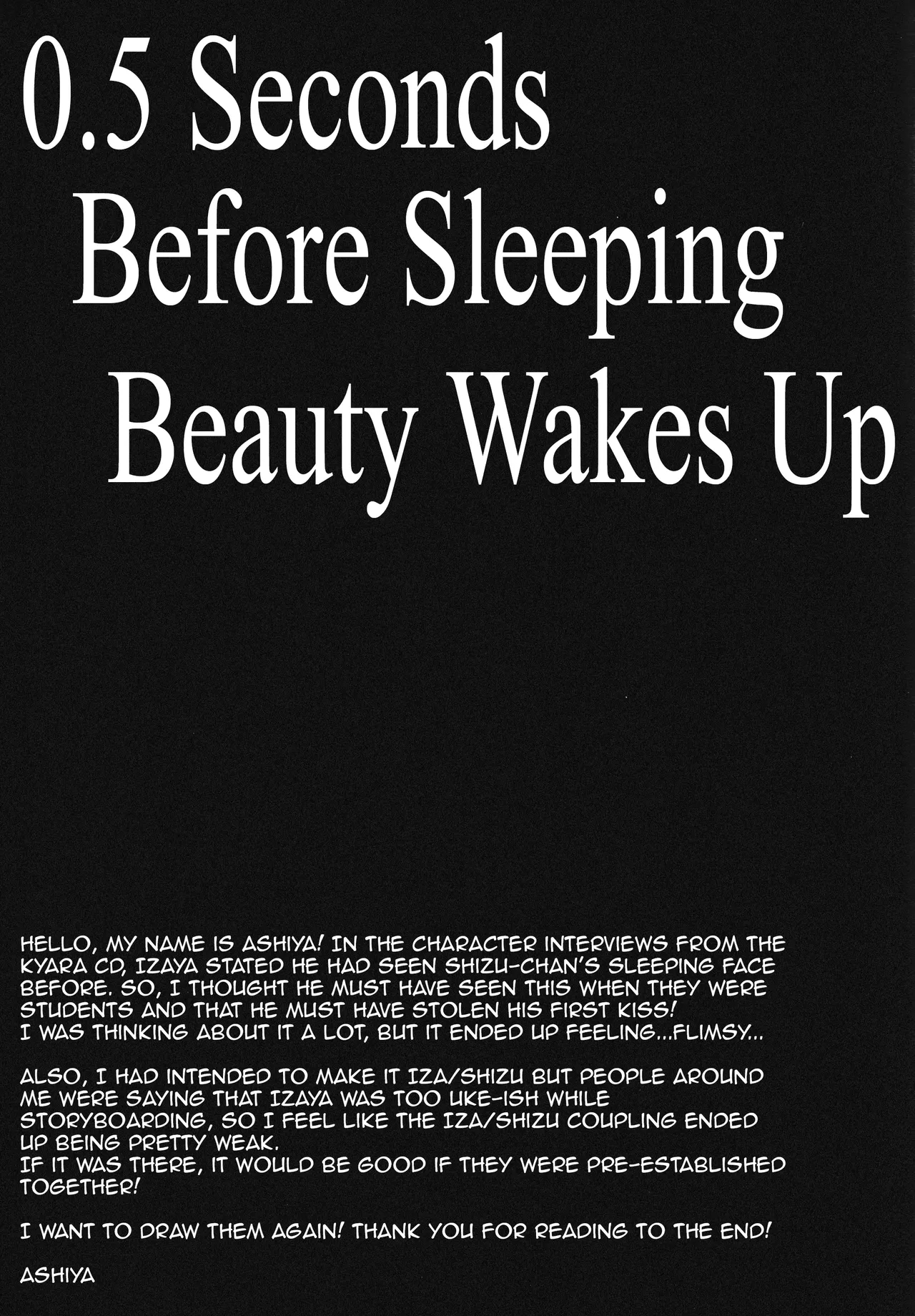 0.5 Seconds Before Sleeping Beauty Wakes Up – Durarara!! dj - Page 9