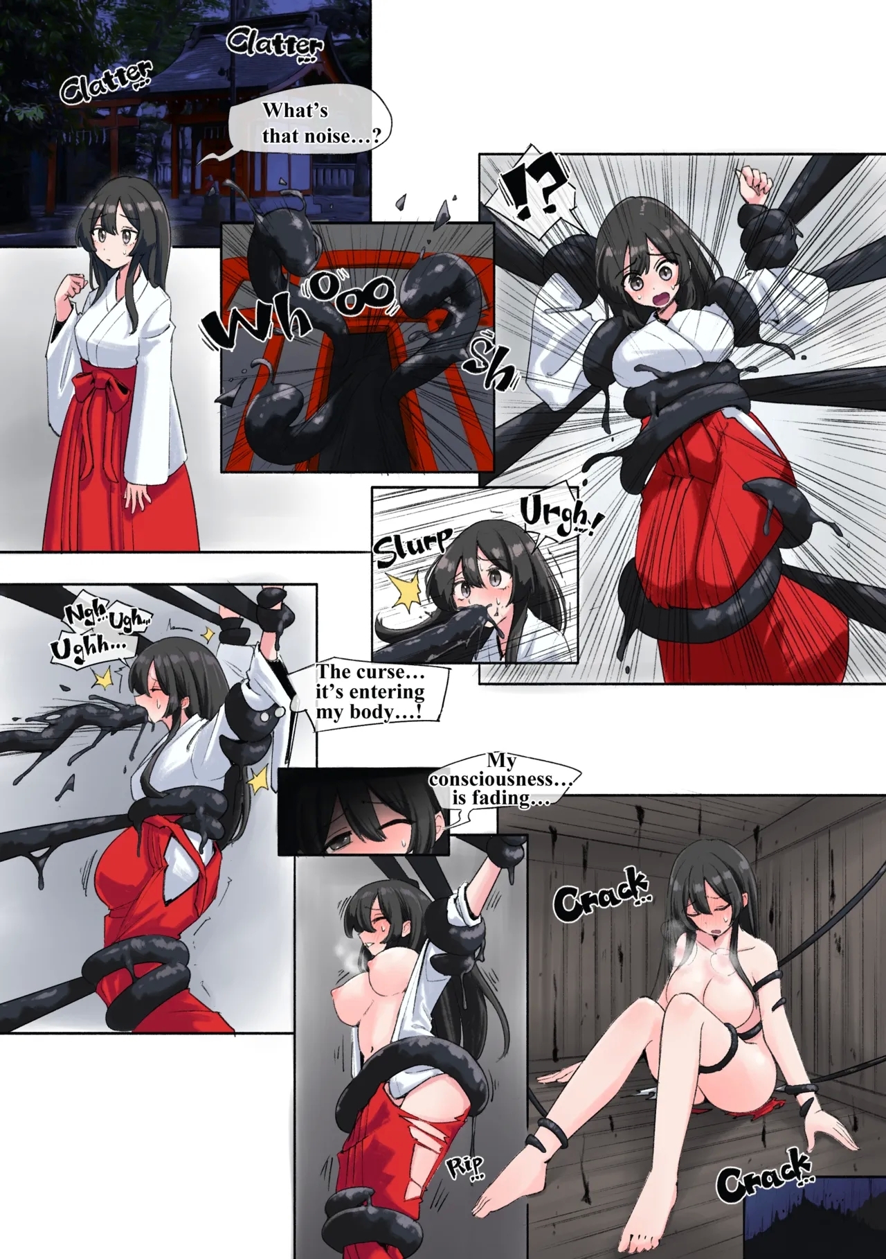 The Miko's Cursed Transformation and Poop 1