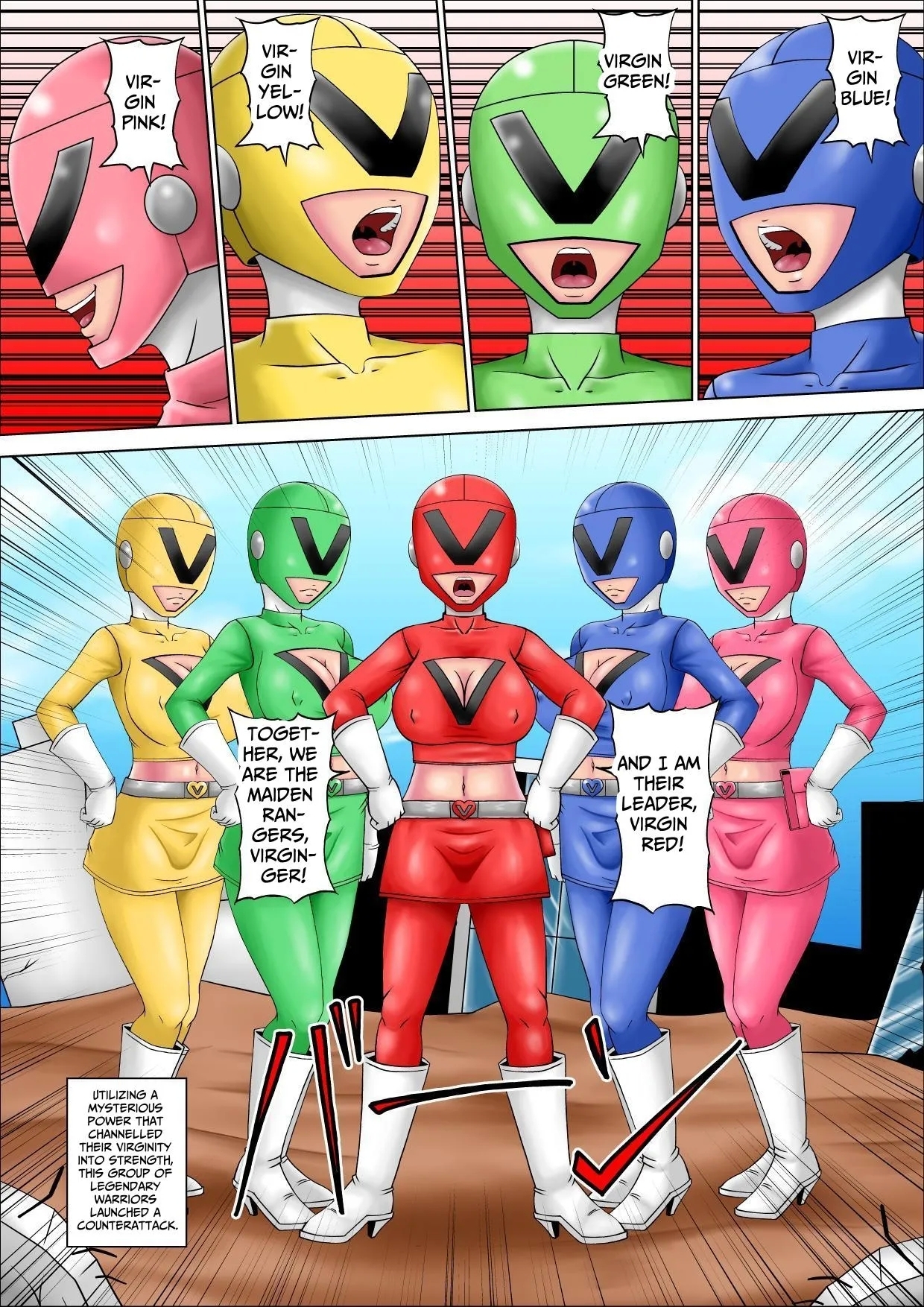 Maiden Rangers Virginger ~The Impulsive Leader, Red, Completely Falls To Evil - Page 4