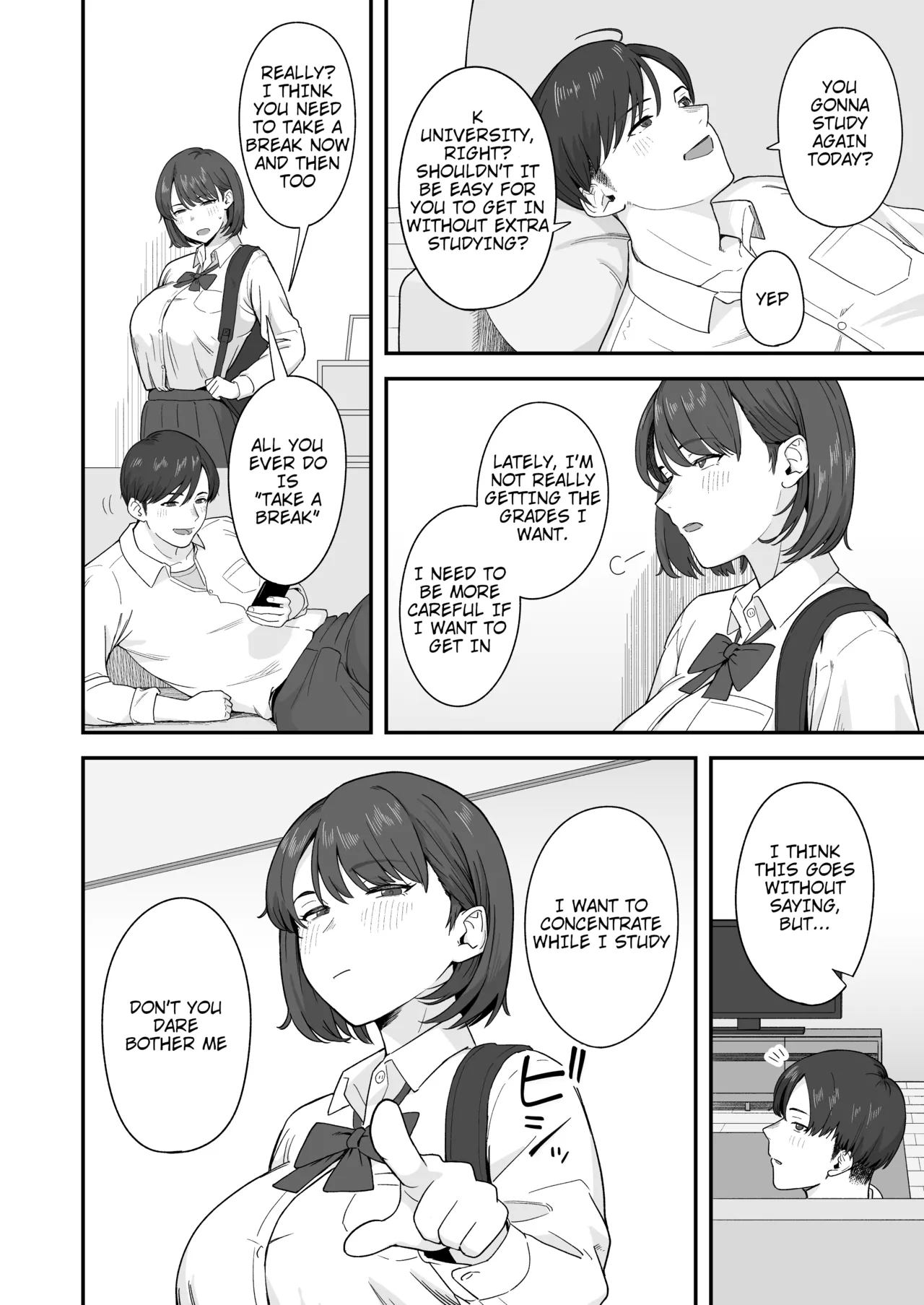Benkyou ni Shuuchuu Shitai Muttsuri na Ane wa, Karada no Aishou Bacchiri na Otouto no Sasoi o Kotowarenai | The Reluctant Sister Who Wants to Focus On Study Can't Resist Temptation From the Brother She Shares Perfect Body Compatibility With - Page 4