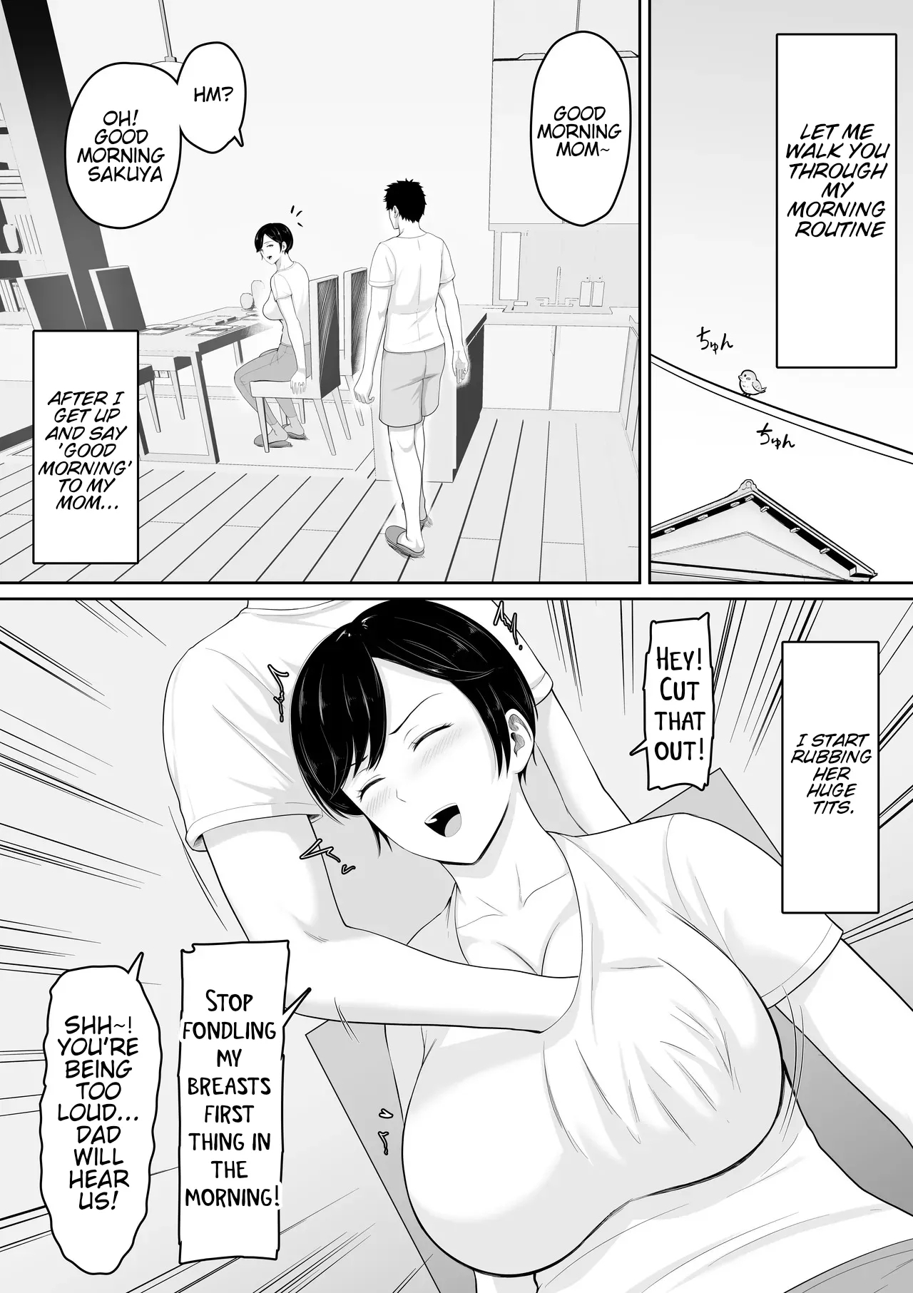 The story of how I got my bigdeprived mom to wear an erotic swimsuit, And then, acting on impulse, I stuck my dick inside her without realizing that it would make her addicted to me. And from that moment on, she started letting me cum inside her every day on a whim, instead of dad. - Page 3