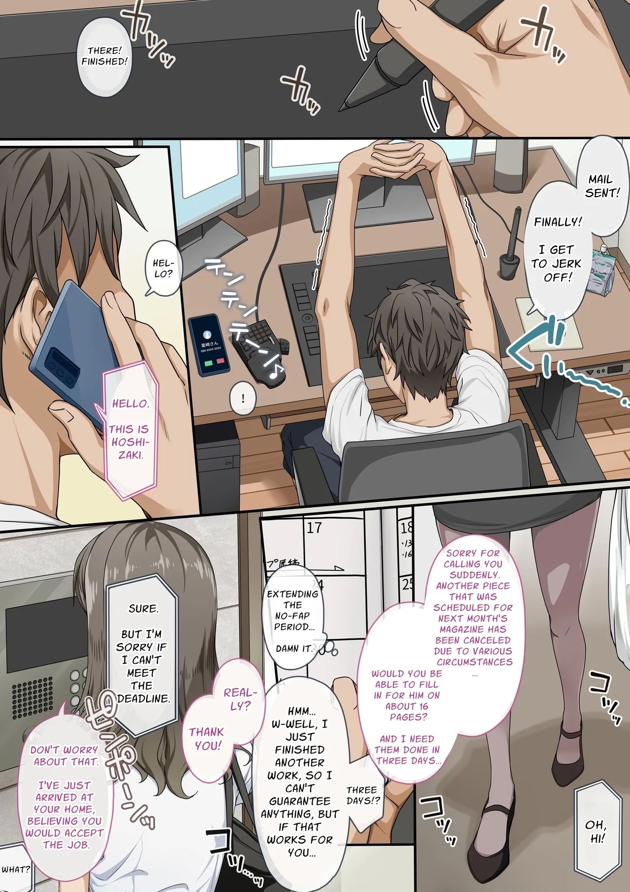 Sawayaki Bijin no Eromanga Henshuu-san ni Nukimakutte Morai nagara Genkou Ganbaru Hanashi | Meet The Draft Deadline While Your Beautiful Busybody Erotic Manga Editor Lends A "Helping Hand" - Page 2