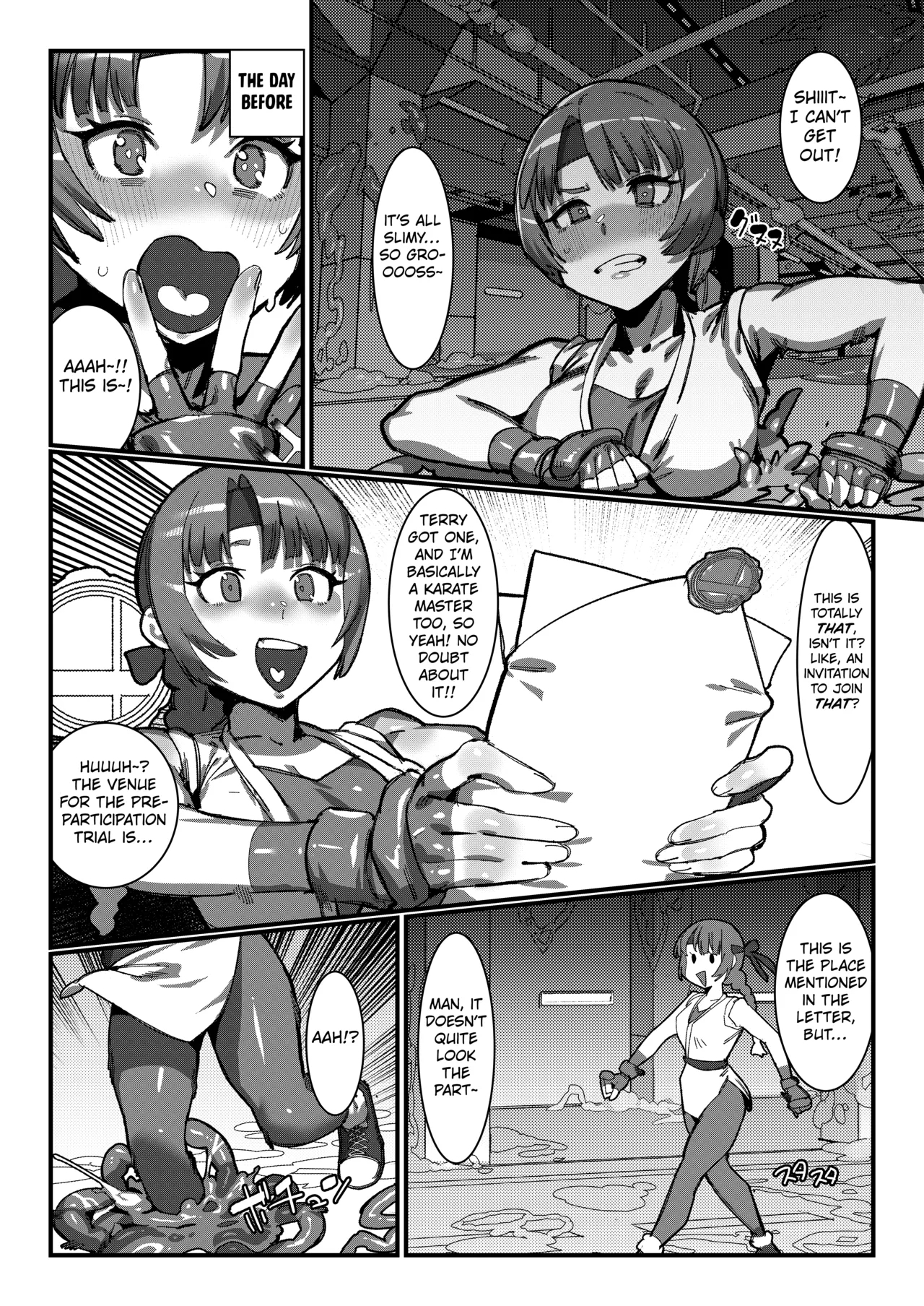 Yuri and Mai from KOF fall into a  tentacle trap disguised as the floor - Page 1