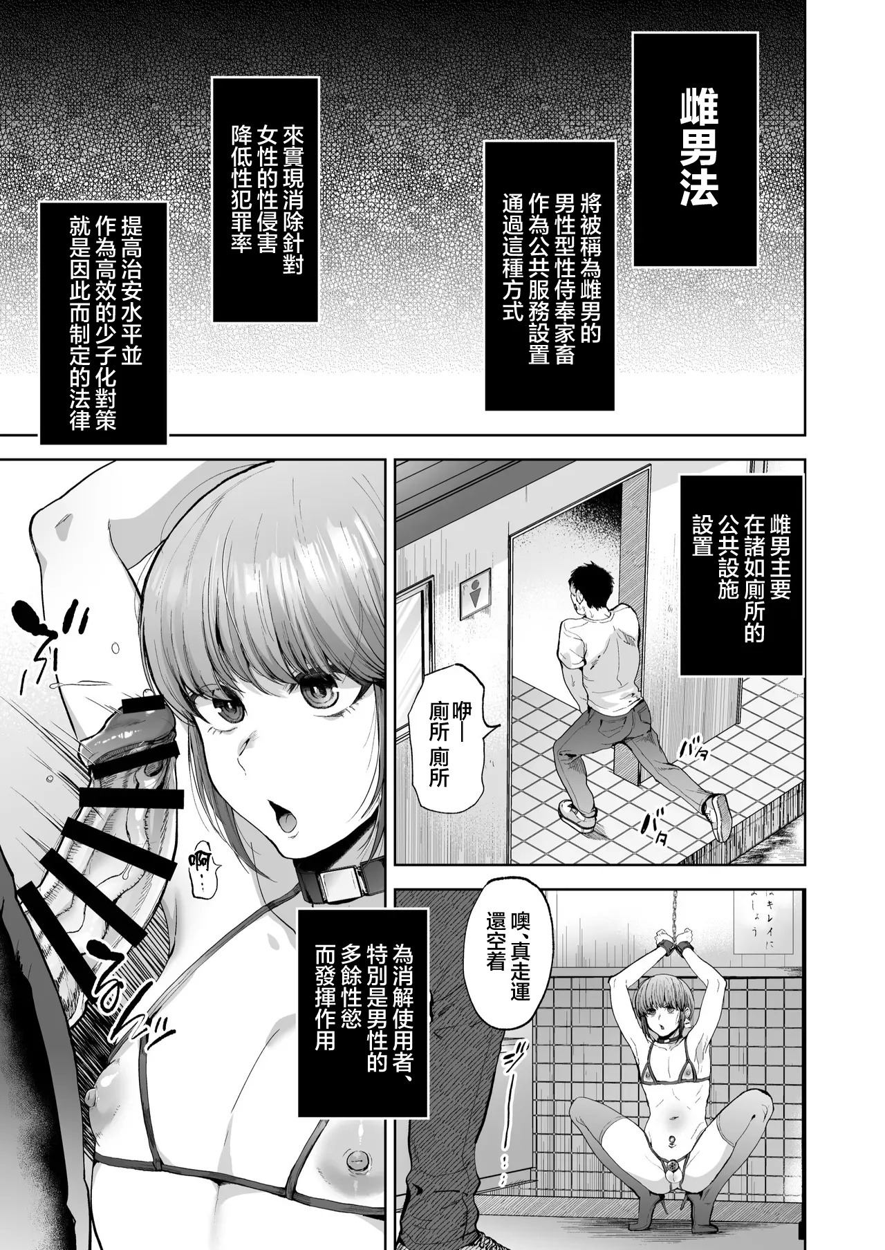 Shidanhou Shakai ni Ikiru Dansei-gata Seihoushi Kachiku | 雌男法 让社会活跃的男性型性侍奉家畜 - Page 8