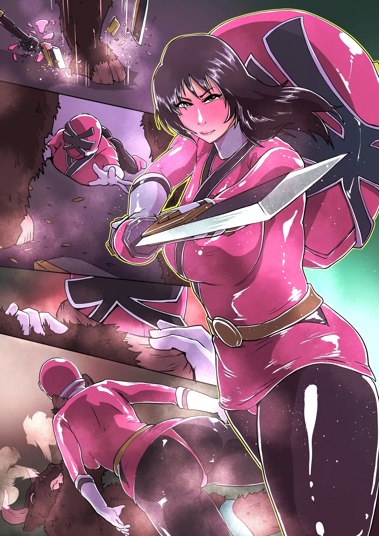 罰を受けるシンケンピンク 3