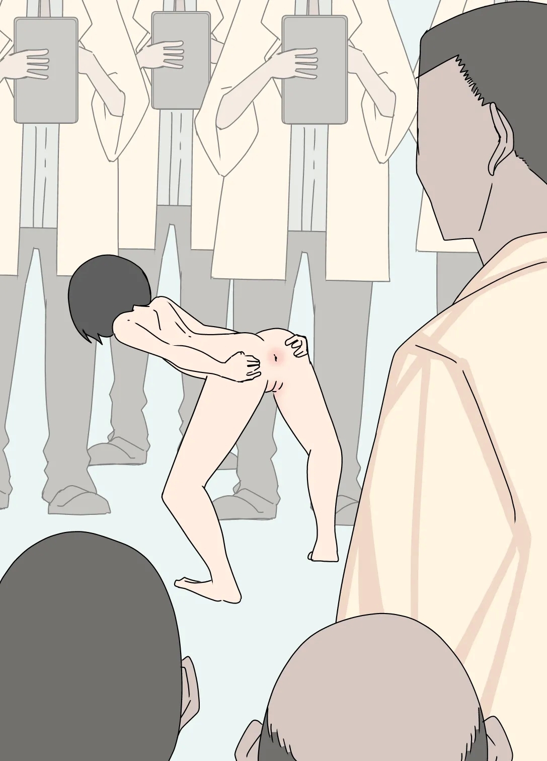 [おしりす喫茶] 研究のために強制的に裸にされて浣腸された少女 - Hentaiaz.com - 1