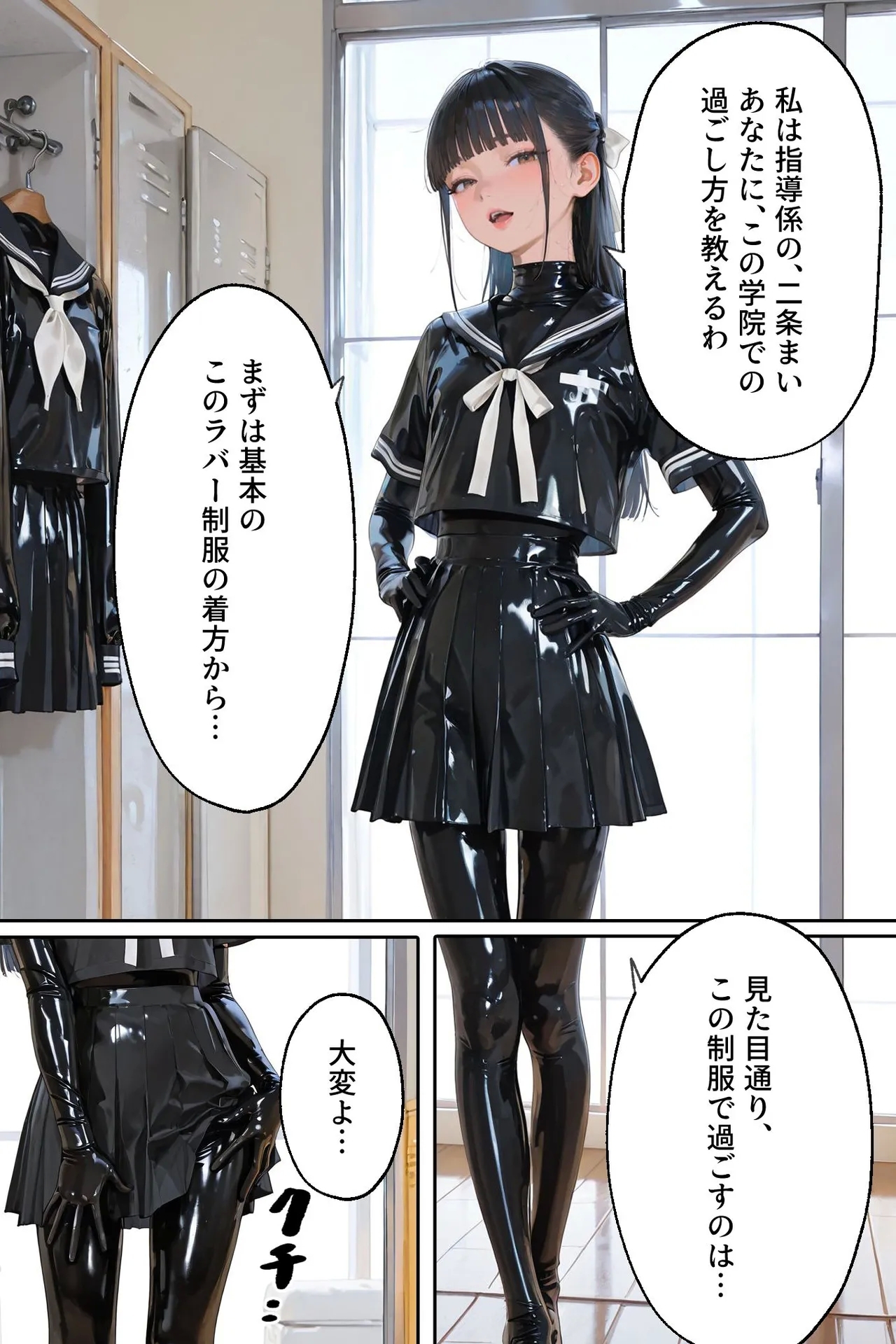 百合キス｜護謨学院『ラバーセーラー服着用レッスン - Page 10