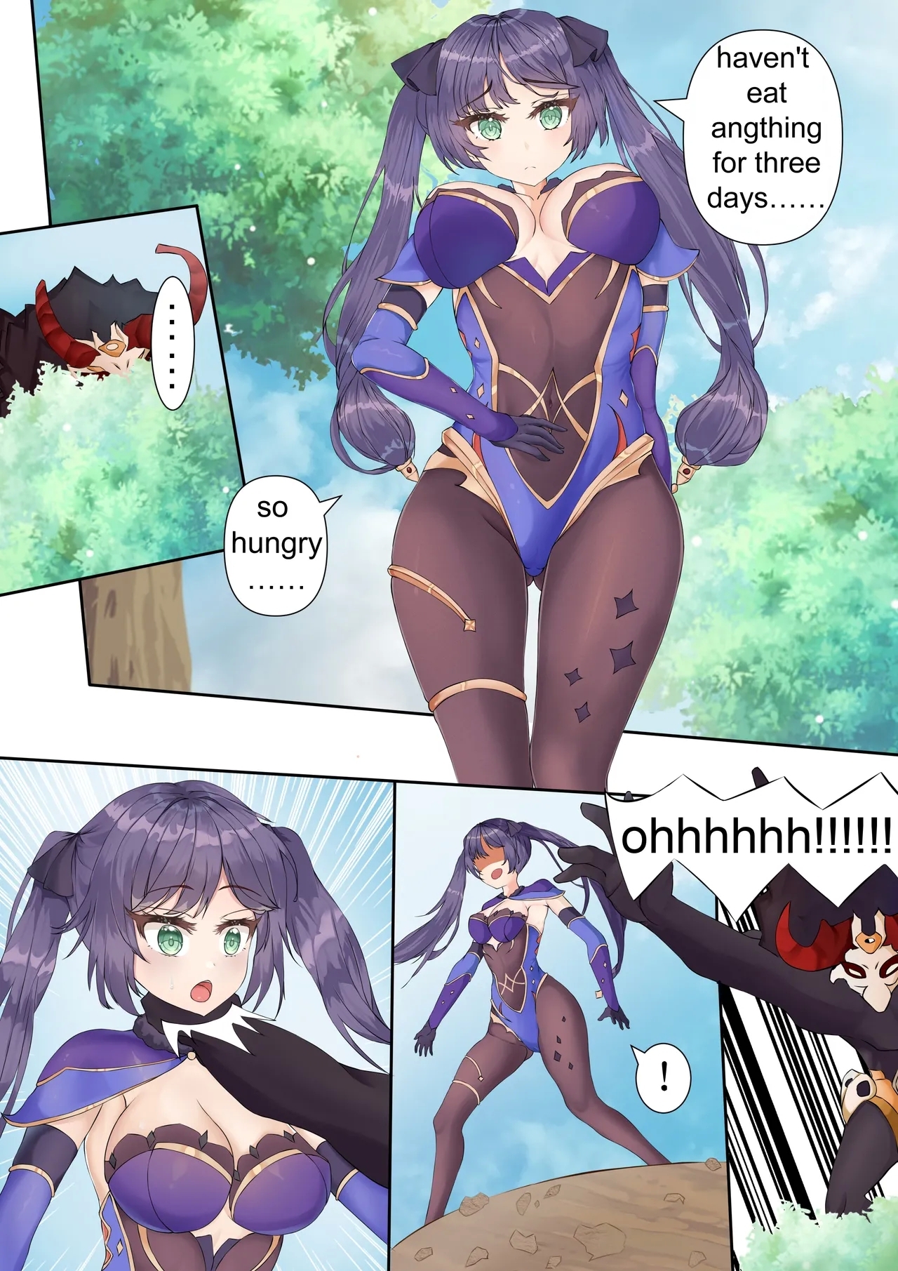 八重神子、モナ，敗北首絞失神 - Page 1