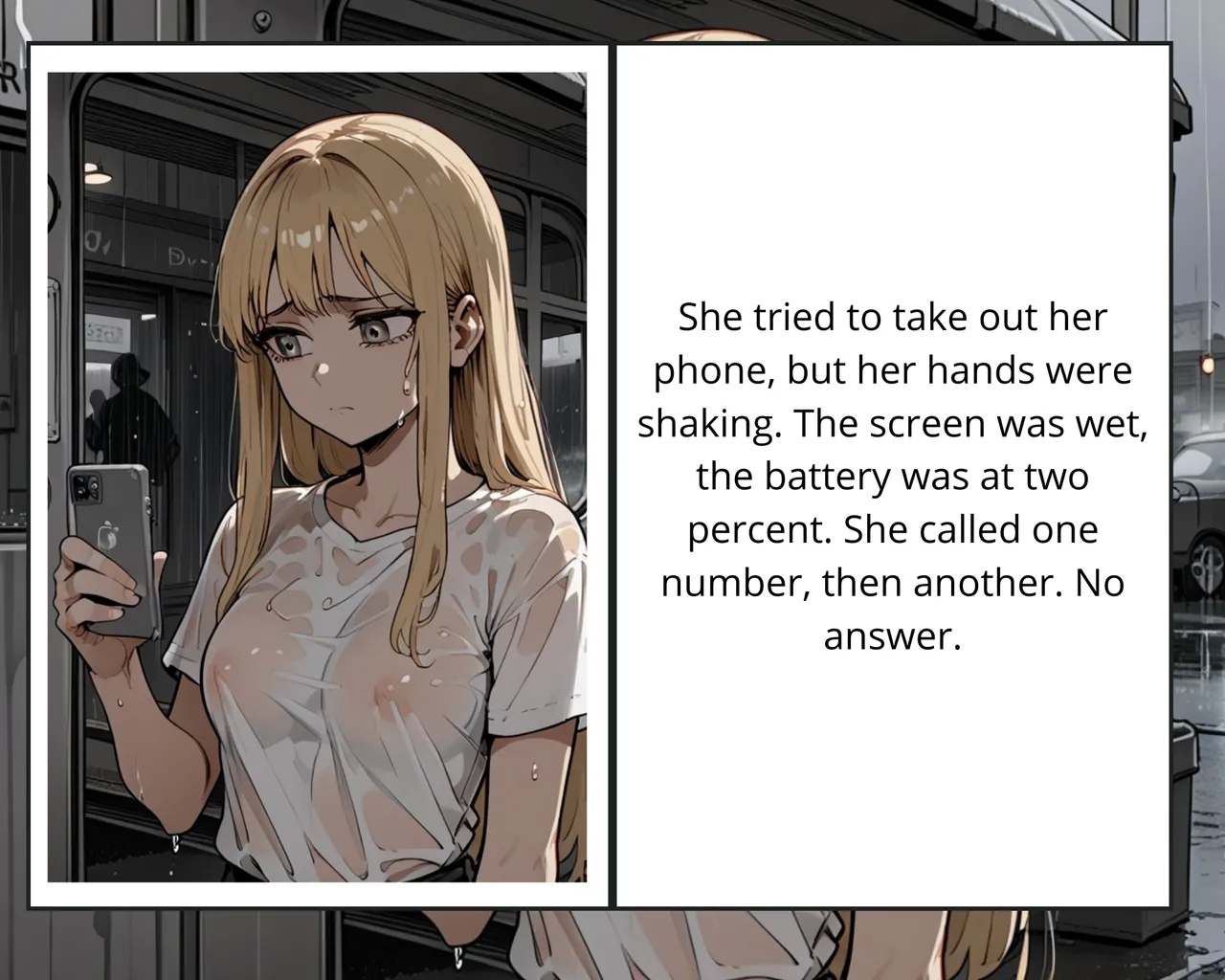 Unexpected Encounters in the RainEnglish language, work in progress 3