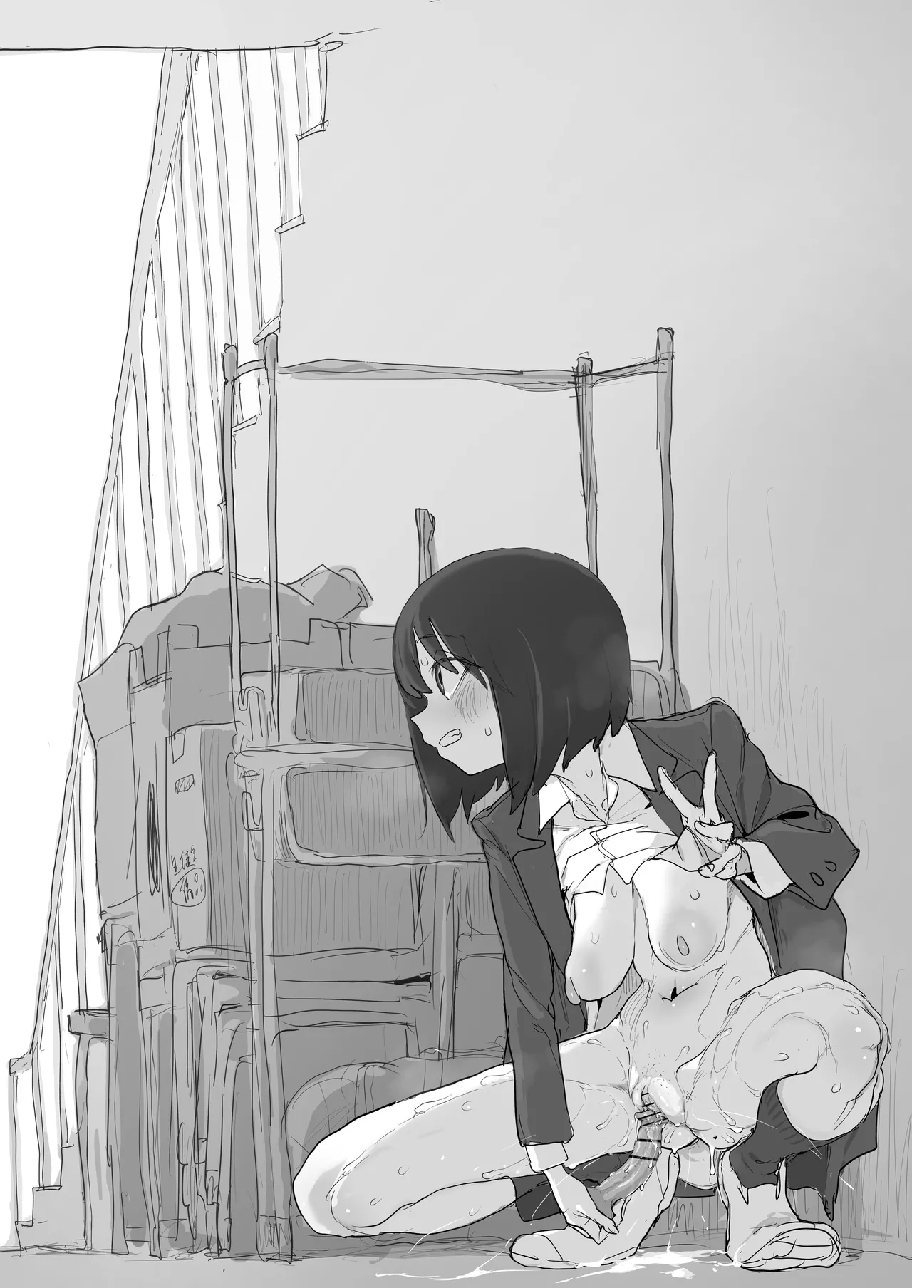 階段わきで露出オナの練習してたら友達が来てピンチのルナちゃん - Page 11