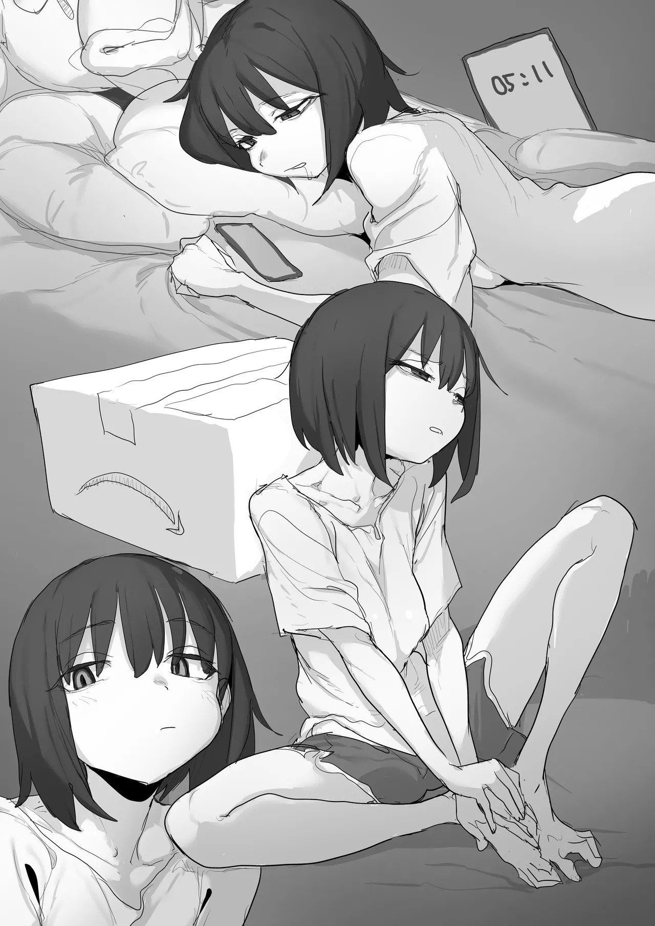 クリが勃起しすぎて眼帯ビキニに引っかかる子の寝起きオナニー - Page 8