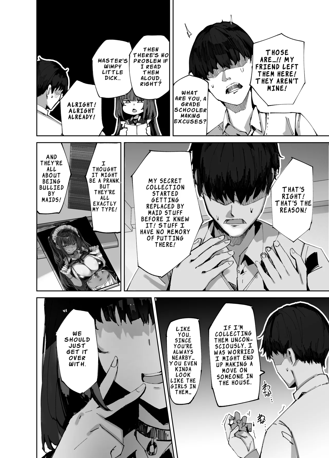 Namaiki Maid ni Kakushiteta Ecchi na Hon ga Mitsukatte Baka ni Sarenagara Ecchi Suru Hanashi. | The Story of a Cheeky Maid Finding the Erotic Book I Hid, Mocking Me, and Then Having Sex Anyway - Page 9